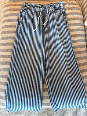 Adorable Striped Jean Sweatpants